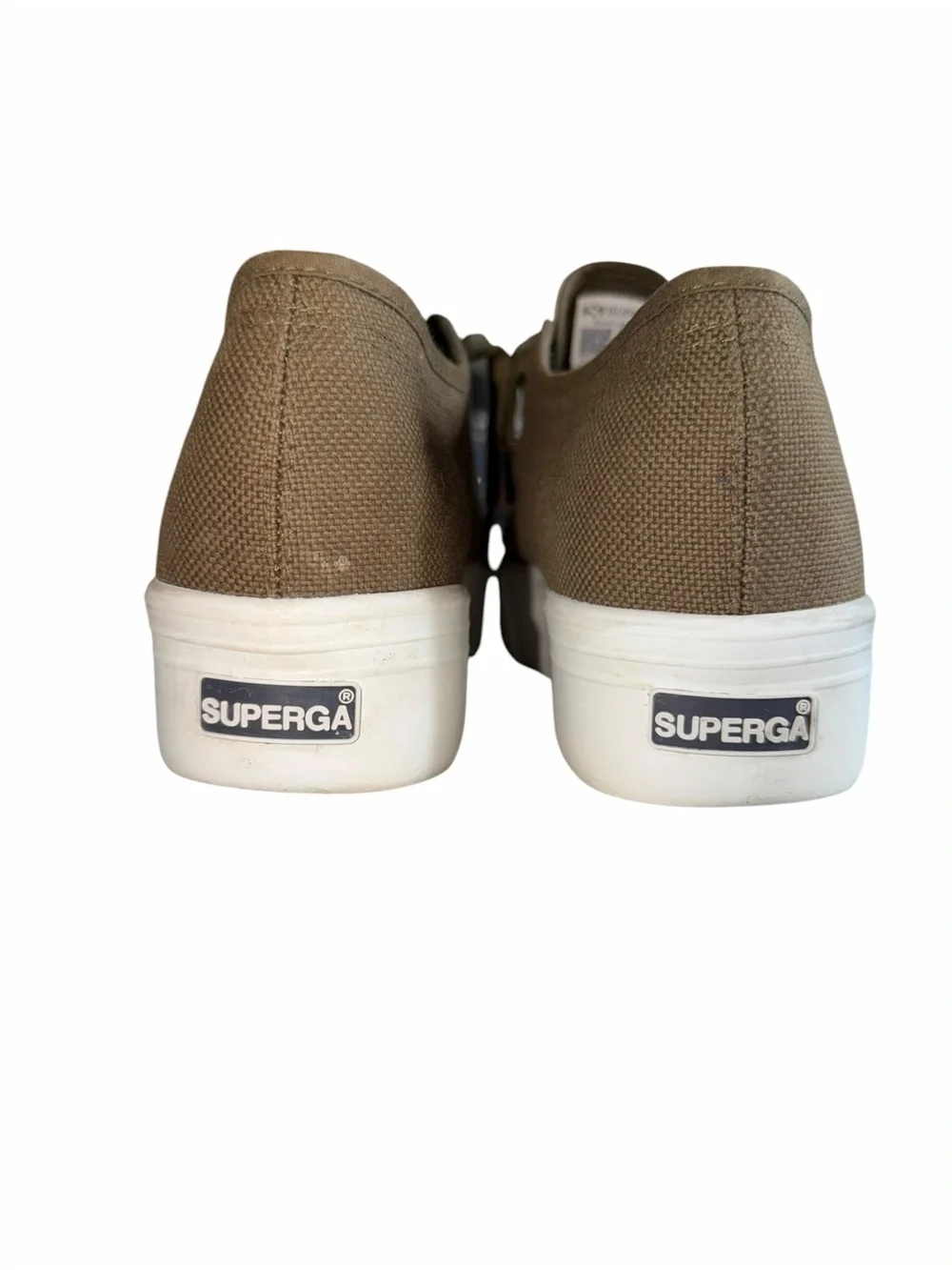 Superga Olive Green Canvas Platform Sneakers Women’s Size 8 Boho Minimalist 90s